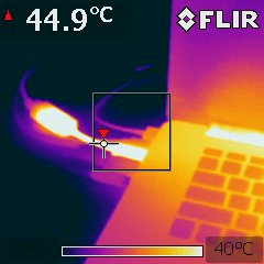 Thermographic photo of laptop
