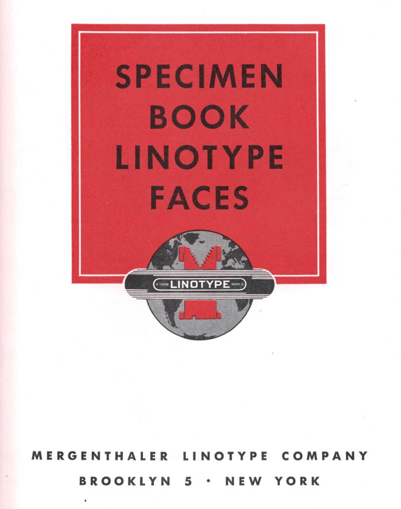 Linotype specimen book title page