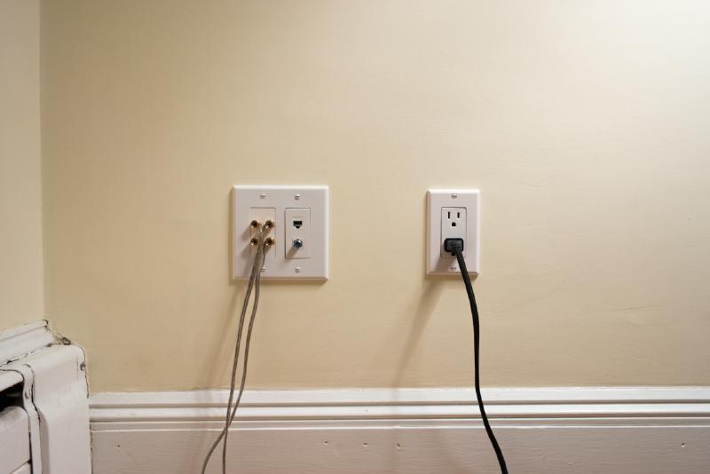 Plugs on wall