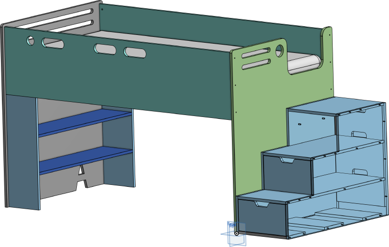 CAD view of bed design